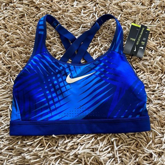Nike Women NK USA Impact Strappy Bra Size M Blue - Picture 3 of 6